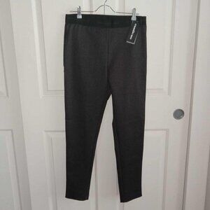 Karl Lagerfeld Faux Leather Panels Logo Waistband Stretch Leggings